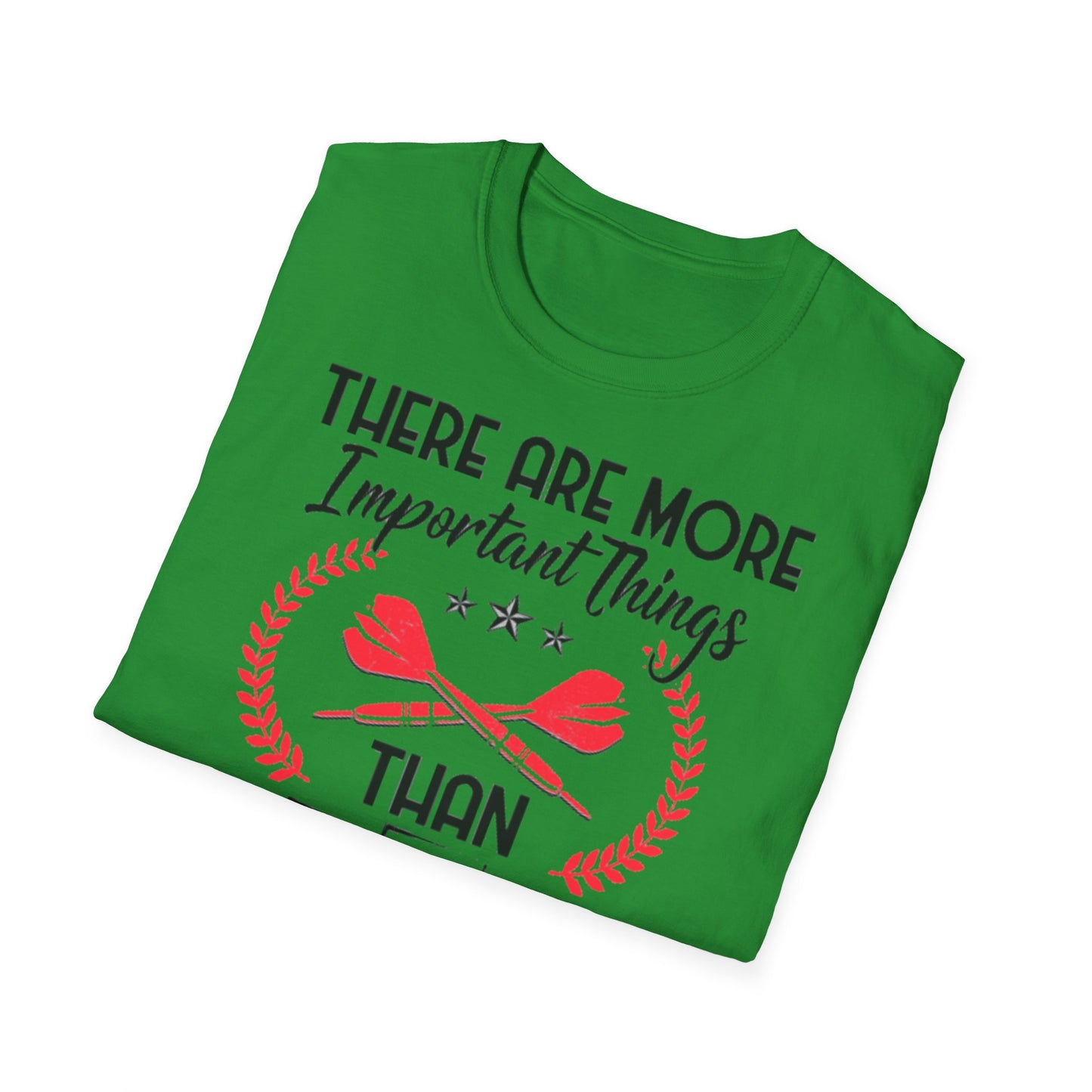 Darts T-Shirt — "There Are More Important Things Than Darts But What?"