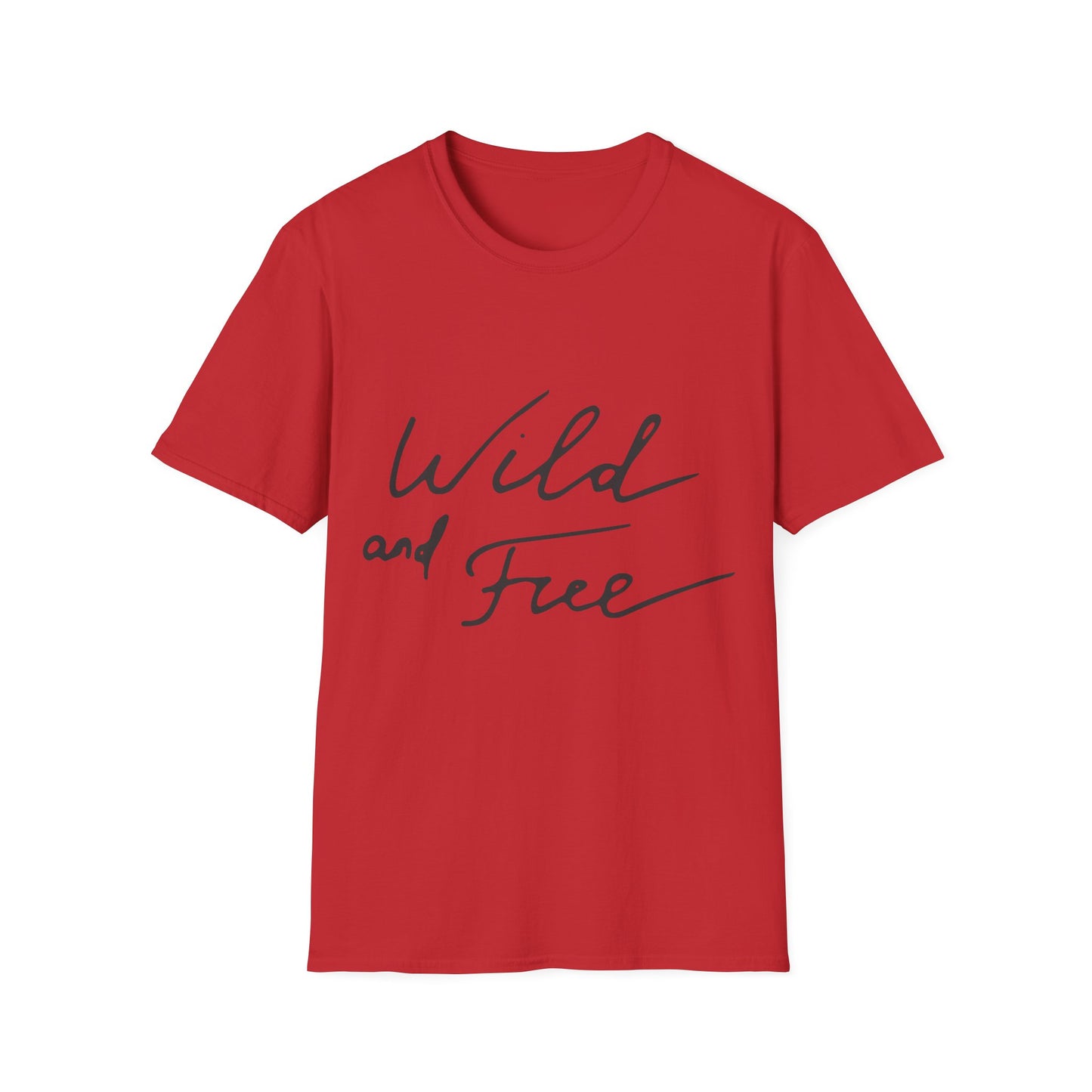 Wild and Free T-Shirt — Casual Script Tee for Adventurous Spirits