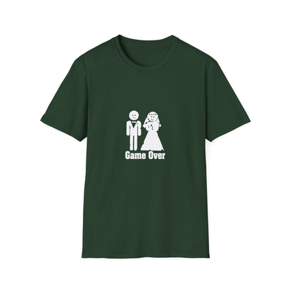 Game Over Wedding T‑Shirt — Funny Bride & Groom Engagement Shirt