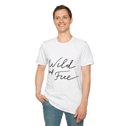 Wild and Free T-Shirt — Casual Script Tee for Adventurous Spirits