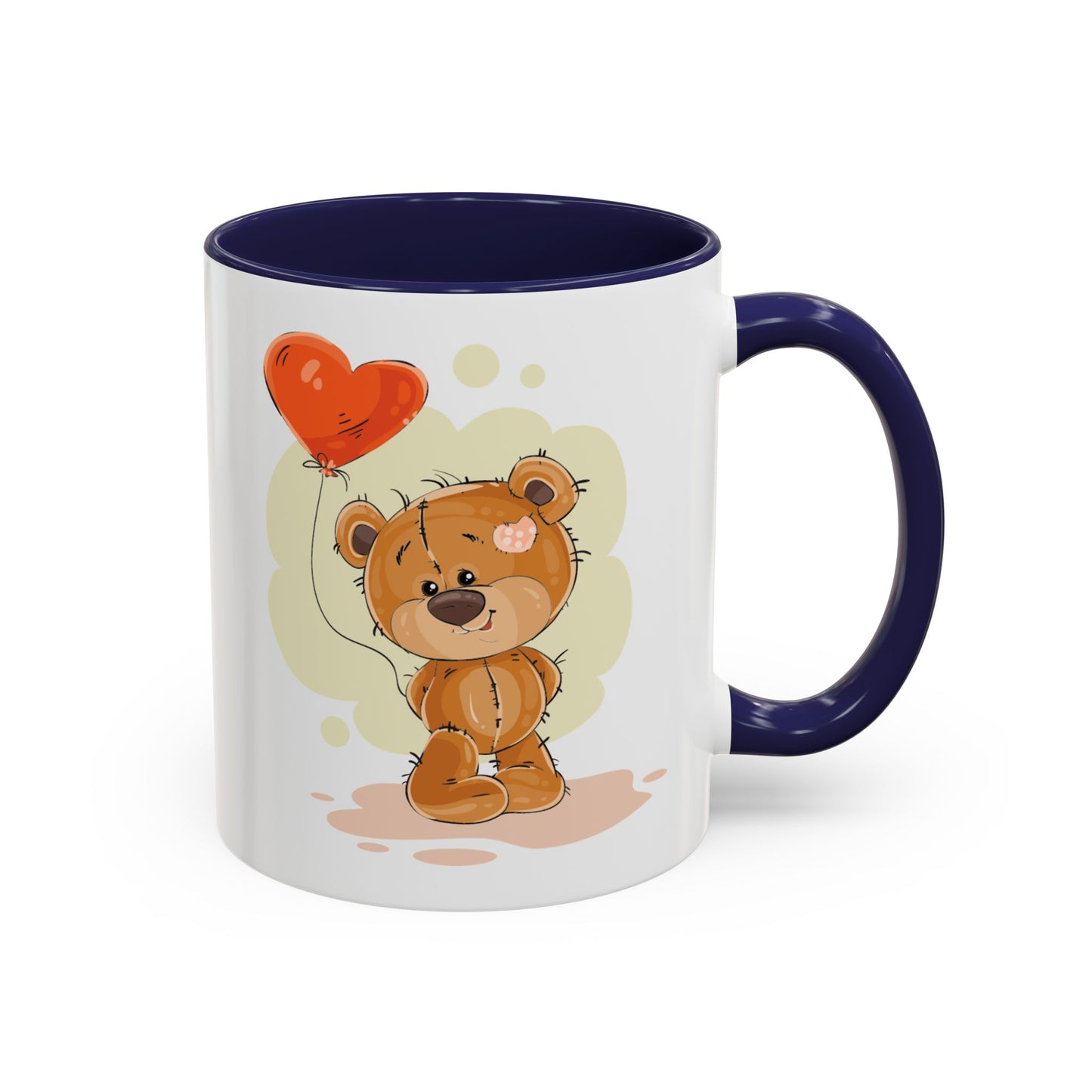 Cute Teddy Bear Coffee Mug with Heart Balloon — Gift Mug for Kids & New Parents