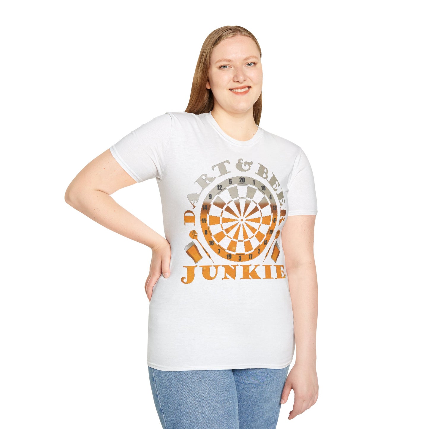 Dart & Beer Junkie T-Shirt — Retro Dartboard Pub Game Tee