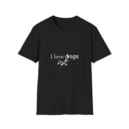 I Love Dogs T-Shirt – Cute Paw Print Graphic Tee for Dog Lovers