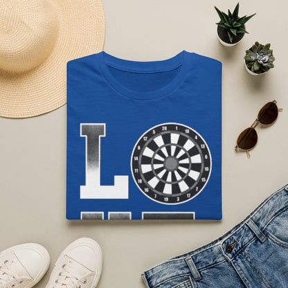 Darts Love T-Shirt — "LOVE" with Dartboard Graphic
