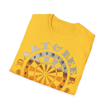 Dart & Beer Junkie T-Shirt — Retro Dartboard Pub Game Tee