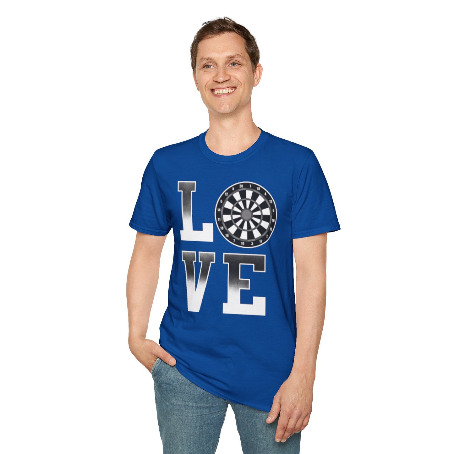 Darts Love T-Shirt — "LOVE" with Dartboard Graphic