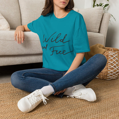 Wild and Free T-Shirt — Casual Script Tee for Adventurous Spirits