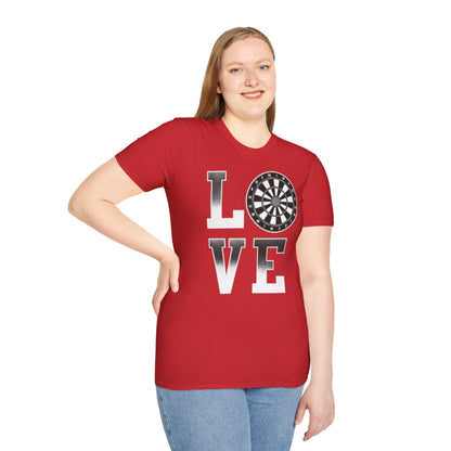 Darts Love T-Shirt — "LOVE" with Dartboard Graphic