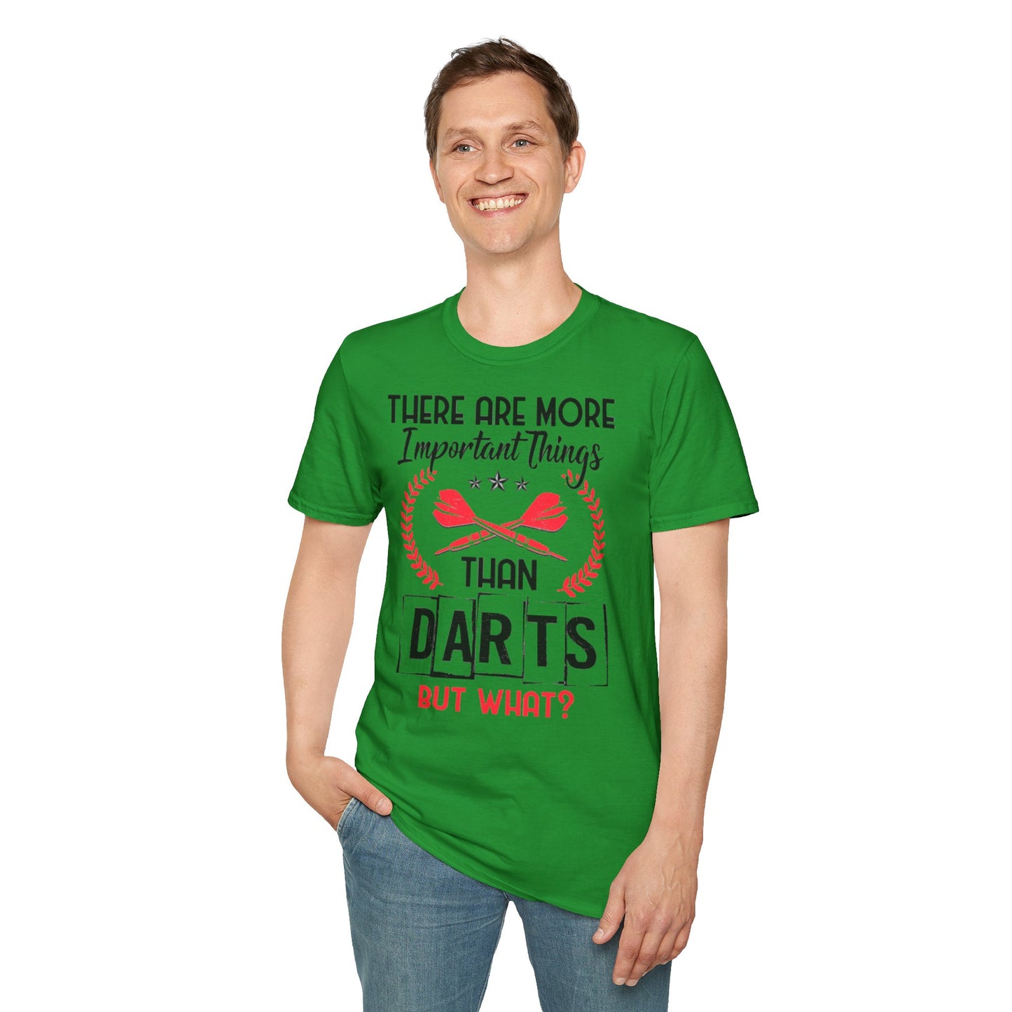 Darts T-Shirt — "There Are More Important Things Than Darts But What?"