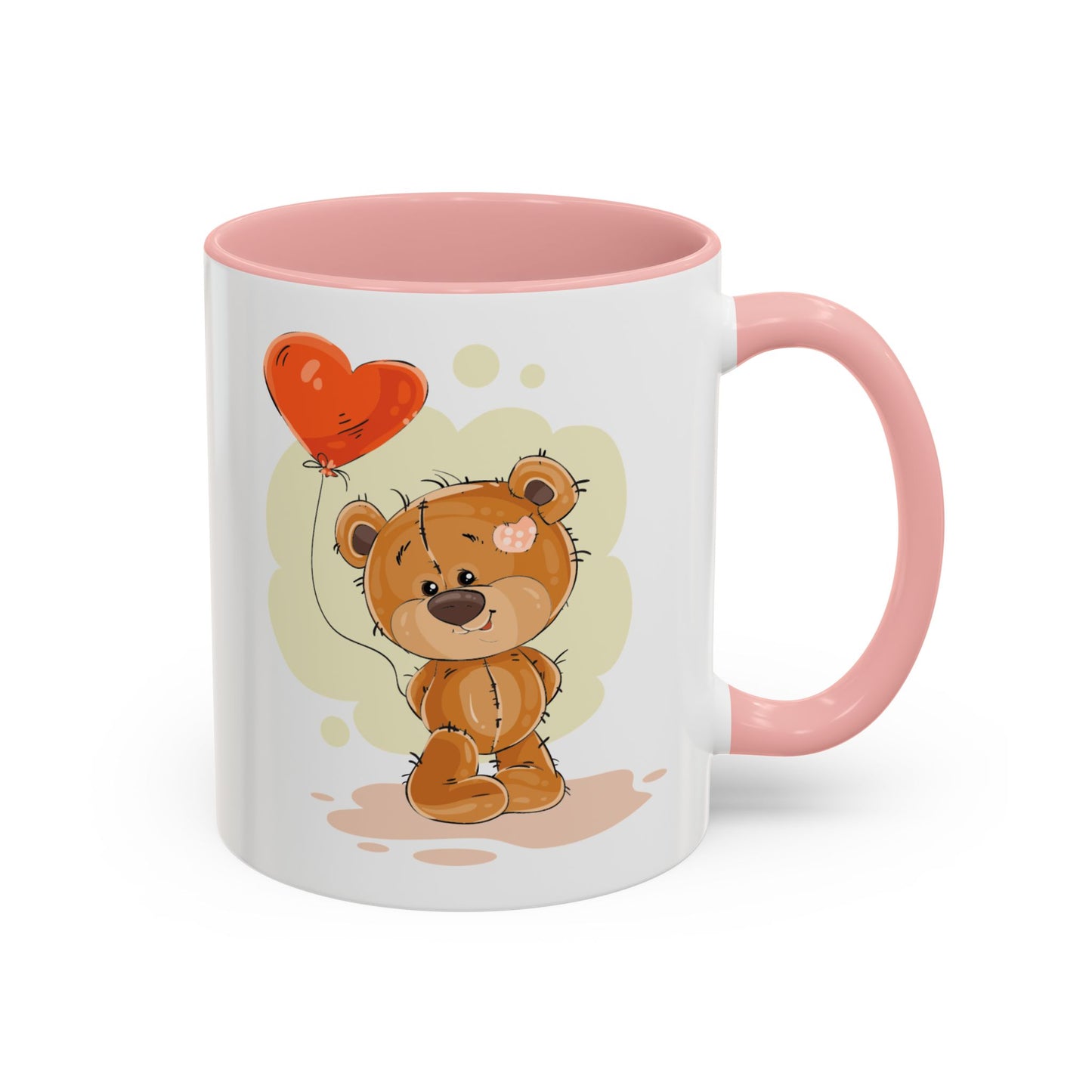 Cute Teddy Bear Coffee Mug with Heart Balloon — Gift Mug for Kids & New Parents