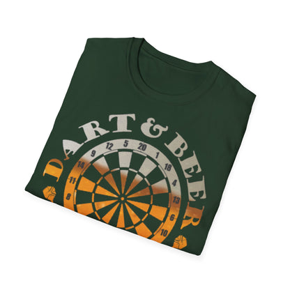 Dart & Beer Junkie T-Shirt — Retro Dartboard Pub Game Tee