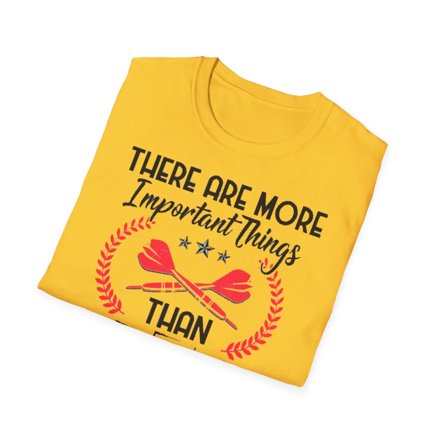 Darts T-Shirt — "There Are More Important Things Than Darts But What?"