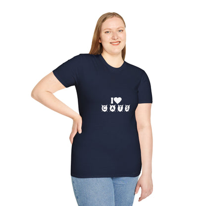I  Cats T-Shirt – Cute Cat Silhouette Love Tee for Cat Lovers