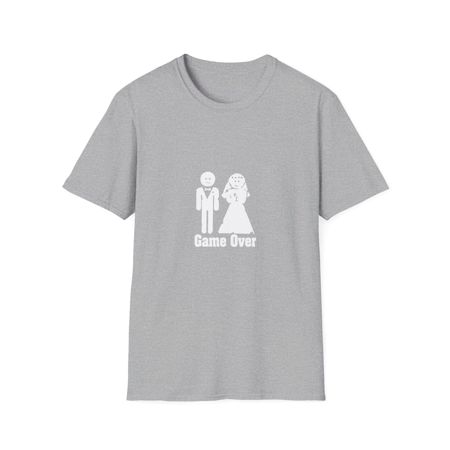 Game Over Wedding T‑Shirt — Funny Bride & Groom Engagement Shirt