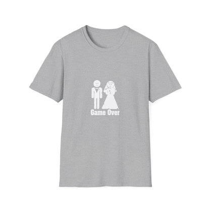 Game Over Wedding T‑Shirt — Funny Bride & Groom Engagement Shirt