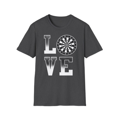 Darts Love T-Shirt — "LOVE" with Dartboard Graphic