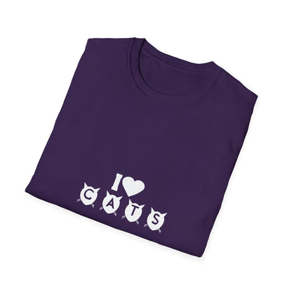 I  Cats T-Shirt – Cute Cat Silhouette Love Tee for Cat Lovers