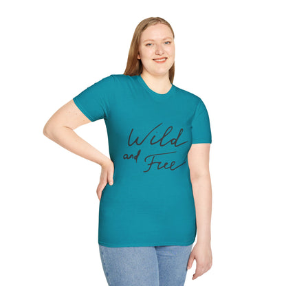 Wild and Free T-Shirt — Casual Script Tee for Adventurous Spirits