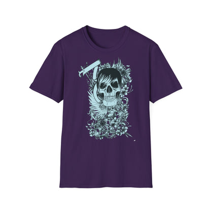 Skull Floral Tee — Gothic Skull with Flowers Graphic T-Shirt