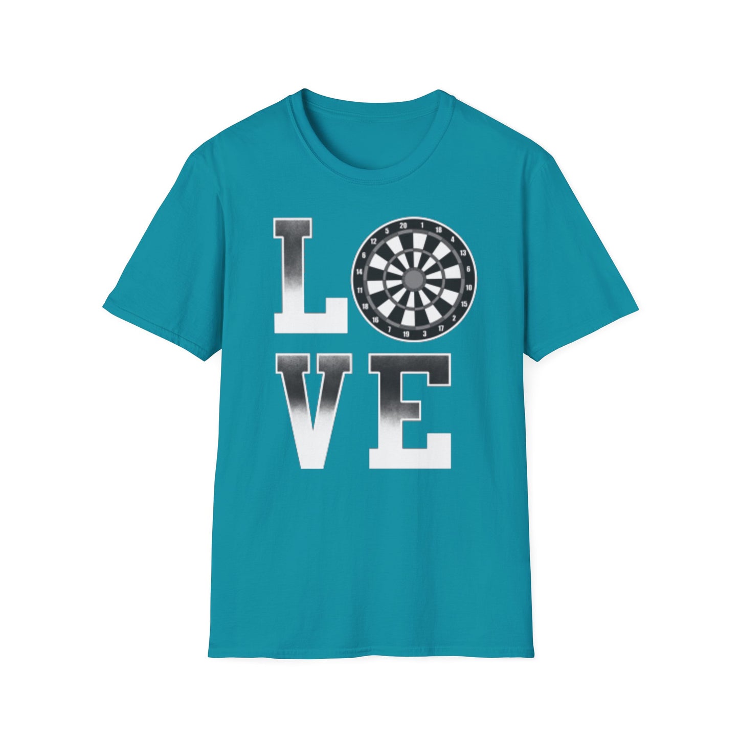 Darts Love T-Shirt — "LOVE" with Dartboard Graphic