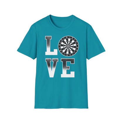 Darts Love T-Shirt — "LOVE" with Dartboard Graphic
