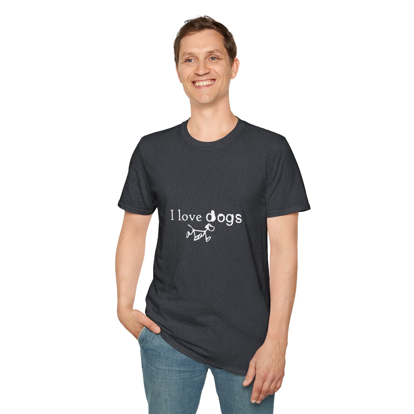 I Love Dogs T-Shirt – Cute Paw Print Graphic Tee for Dog Lovers
