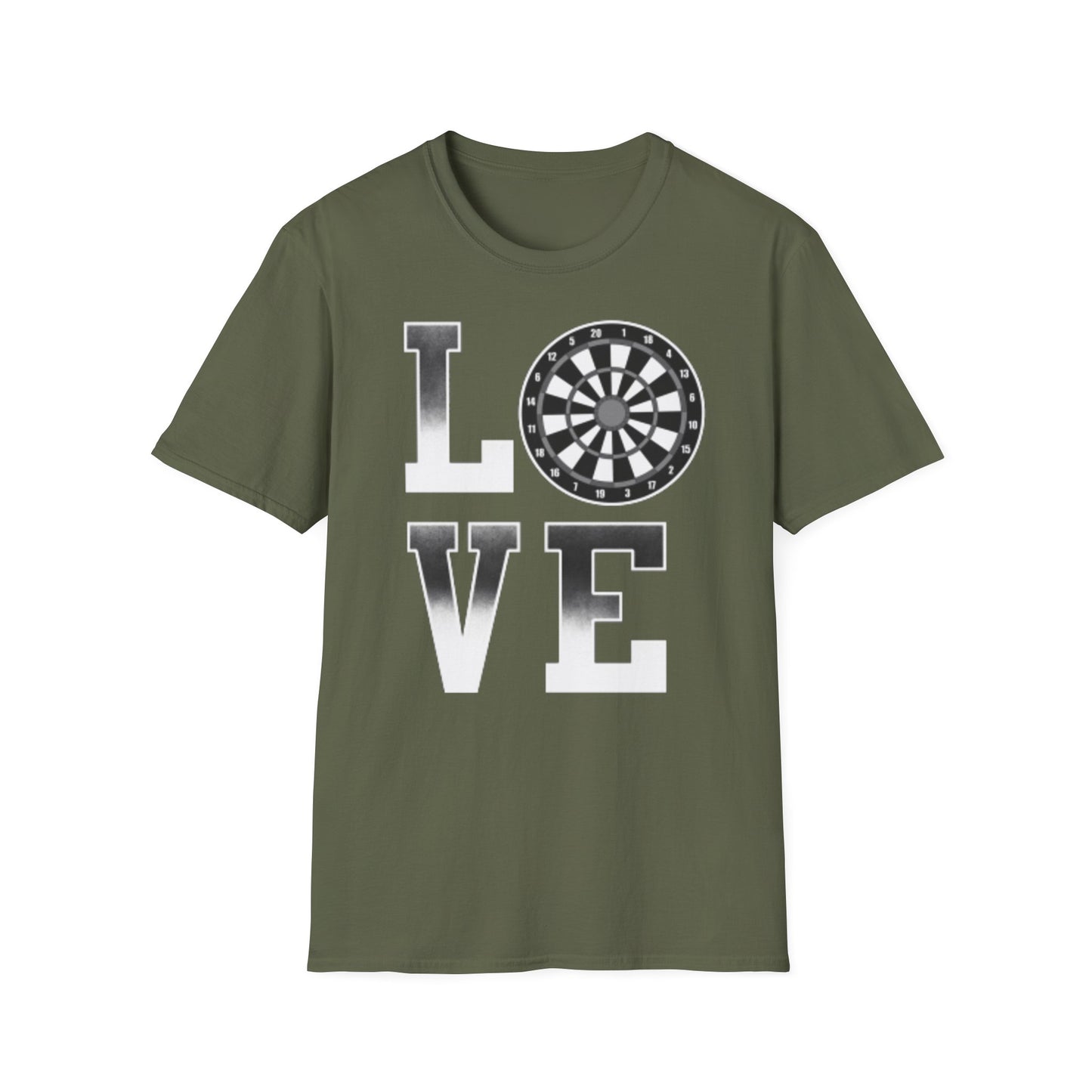 Darts Love T-Shirt — "LOVE" with Dartboard Graphic