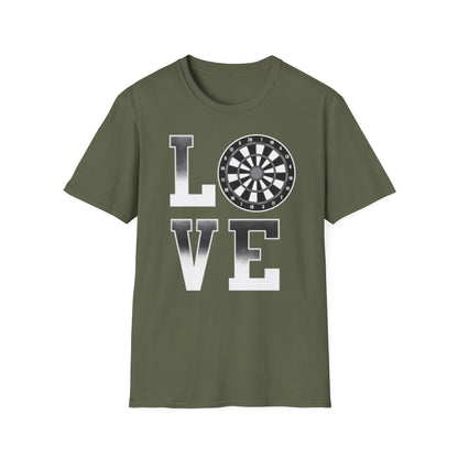 Darts Love T-Shirt — "LOVE" with Dartboard Graphic