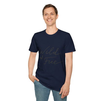 Wild and Free T-Shirt — Casual Script Tee for Adventurous Spirits