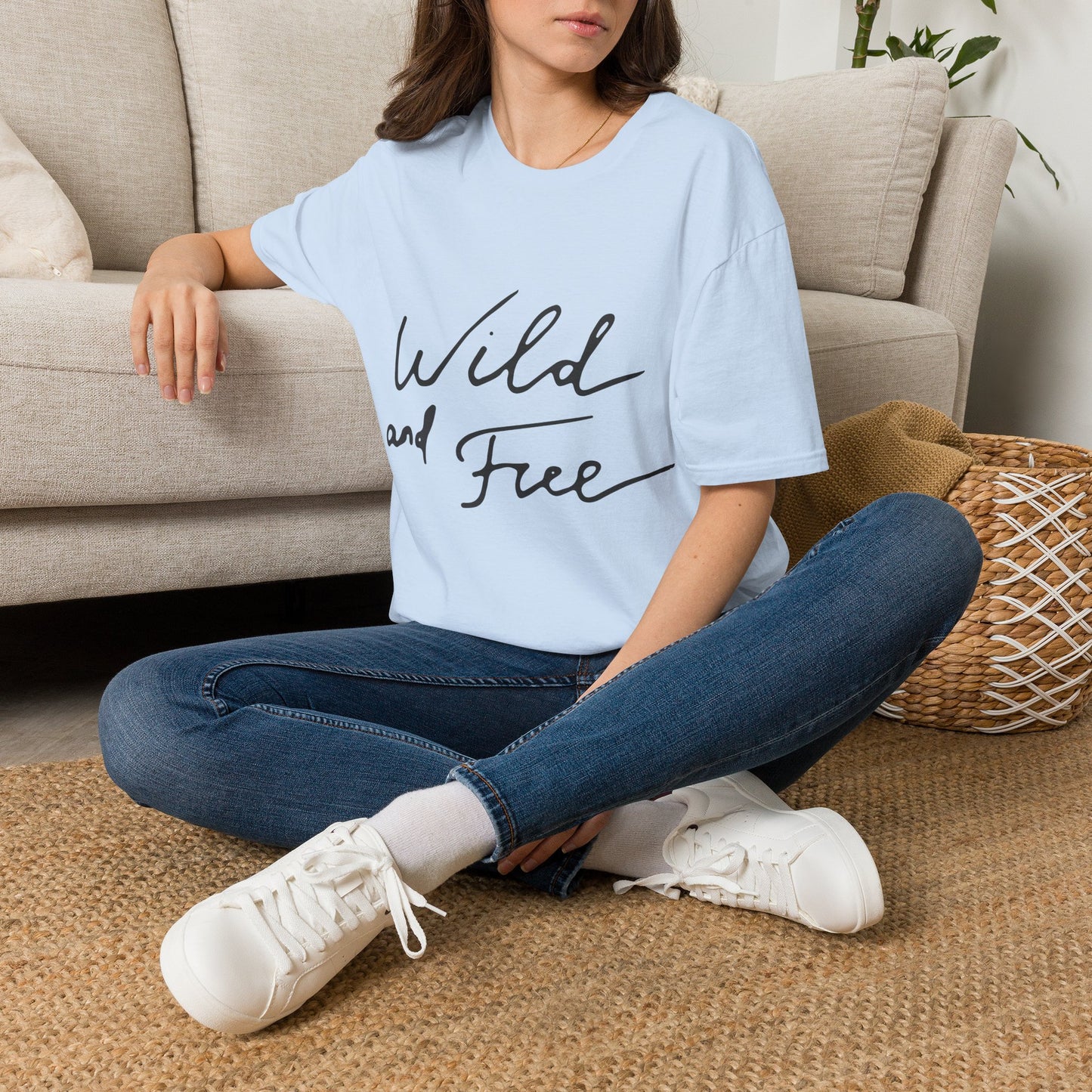 Wild and Free T-Shirt — Casual Script Tee for Adventurous Spirits