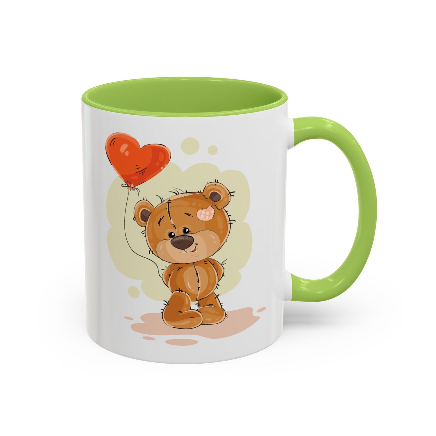 Cute Teddy Bear Coffee Mug with Heart Balloon — Gift Mug for Kids & New Parents