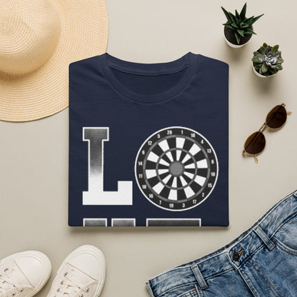 Darts Love T-Shirt — "LOVE" with Dartboard Graphic