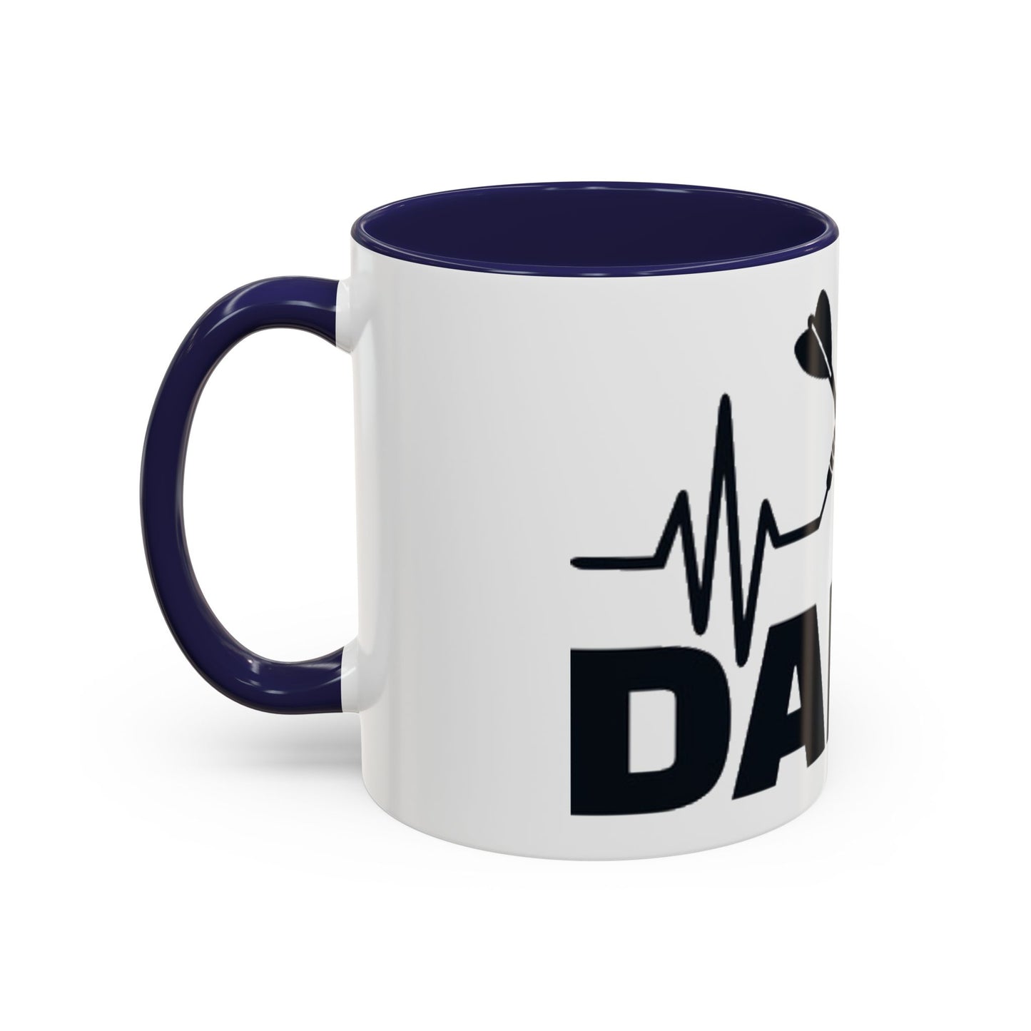 Darts Heartbeat Accent Coffee Mug — Darts Player Gift (310 ml)