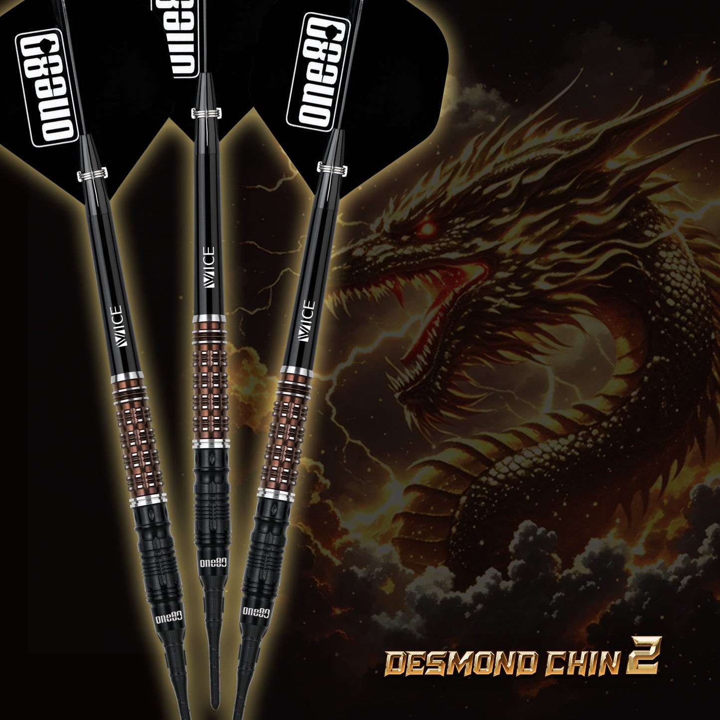 ONE80 Desmond Chin Signature Dart V2 Black/Coffee