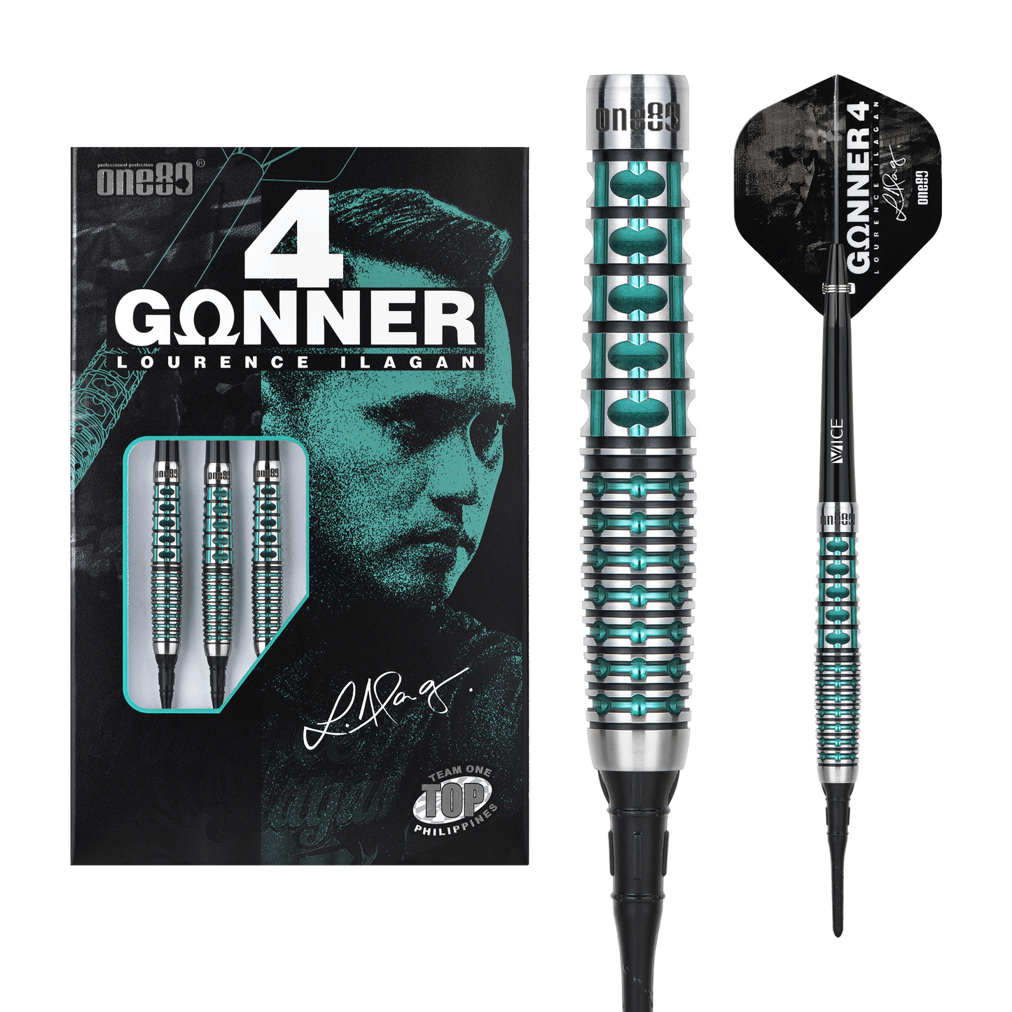 One80 GUNNER 4 Softtip - Black&Jade