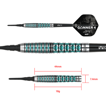 One80 GUNNER 4 Softtip - Black&Jade