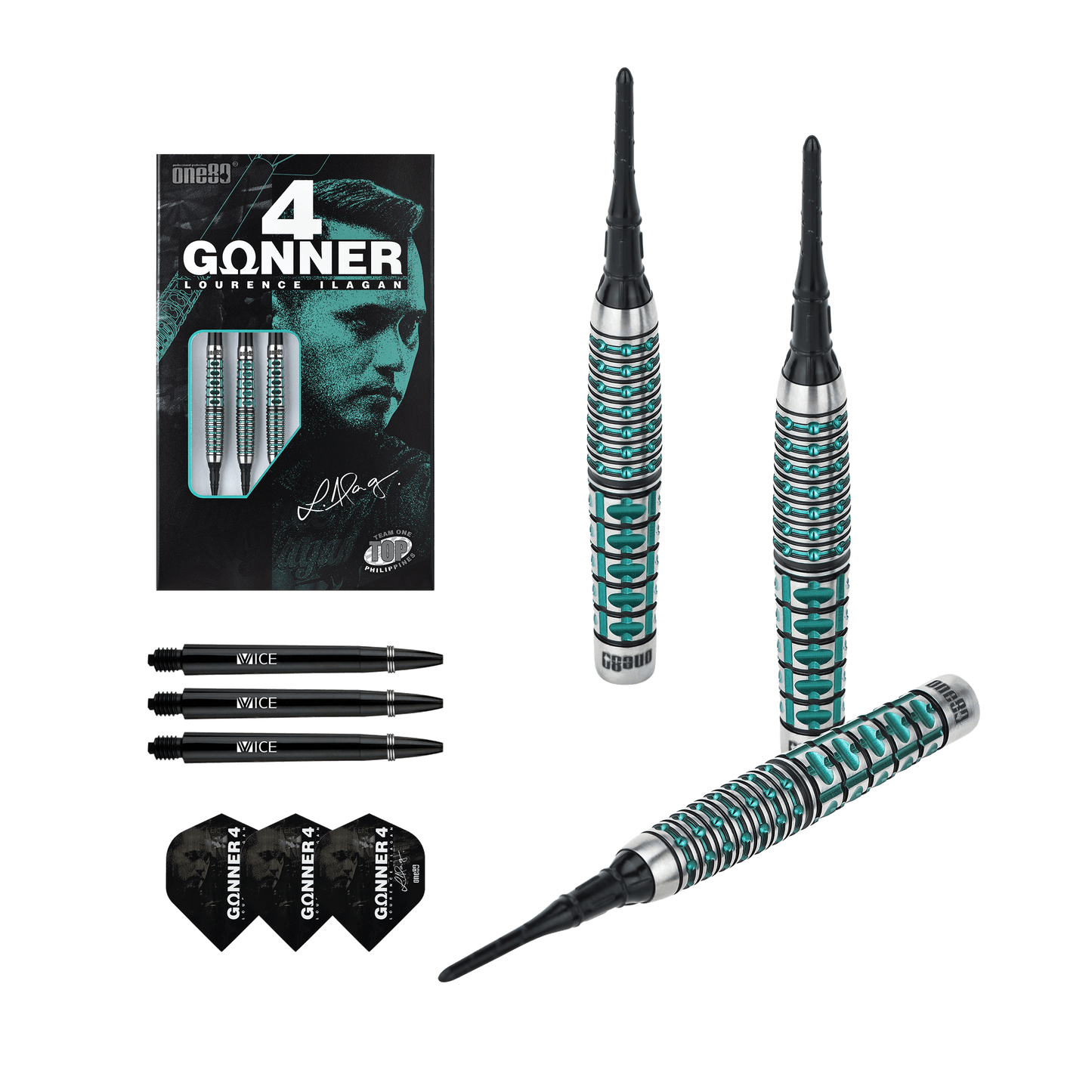One80 GUNNER 4 Softtip - Black&Jade