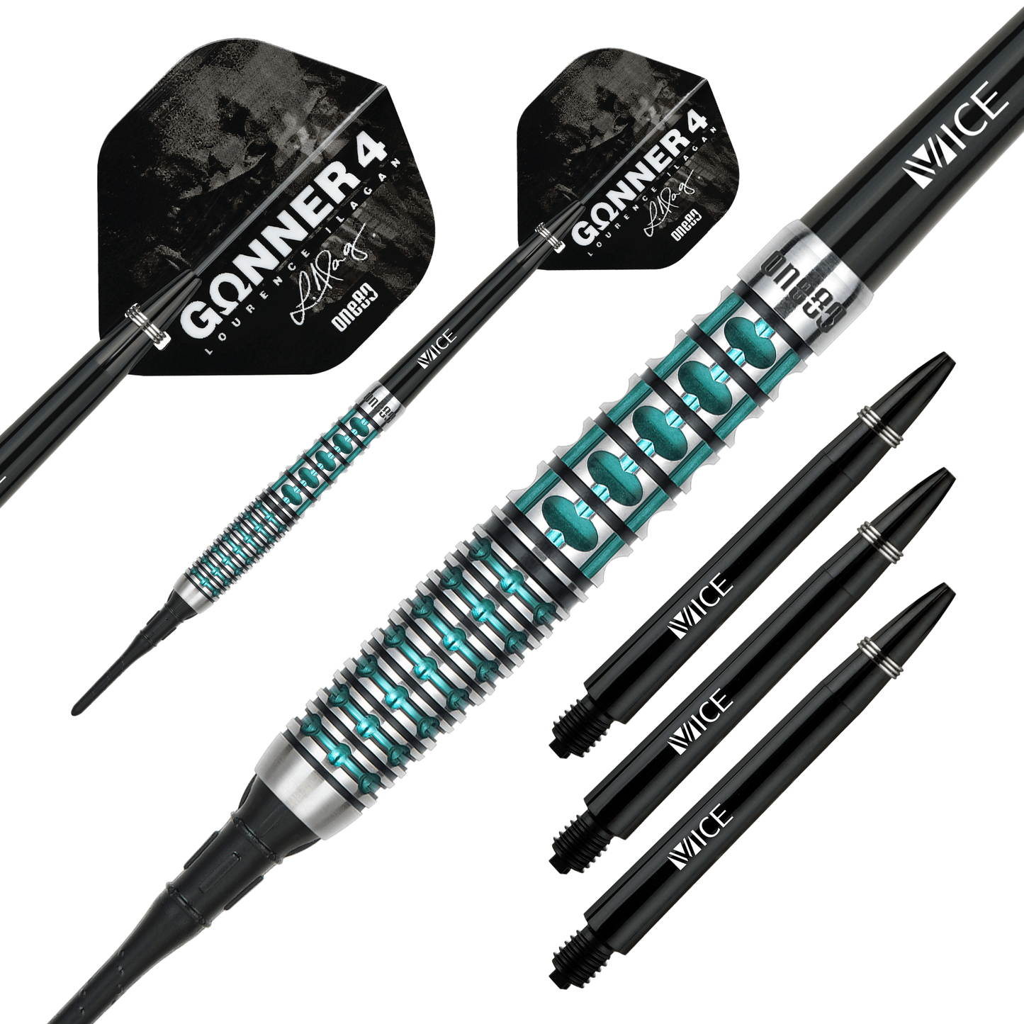 One80 GUNNER 4 Softtip - Black&Jade