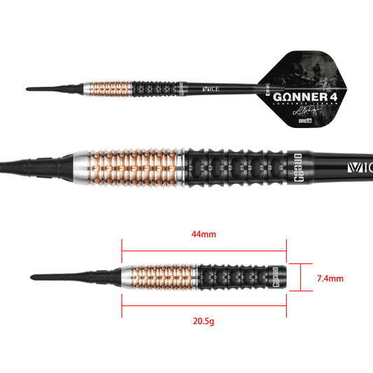 One80 GUNNER 4 Softip - Black&Rosegold