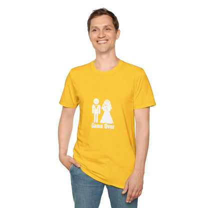 Game Over Wedding T‑Shirt — Funny Bride & Groom Engagement Shirt