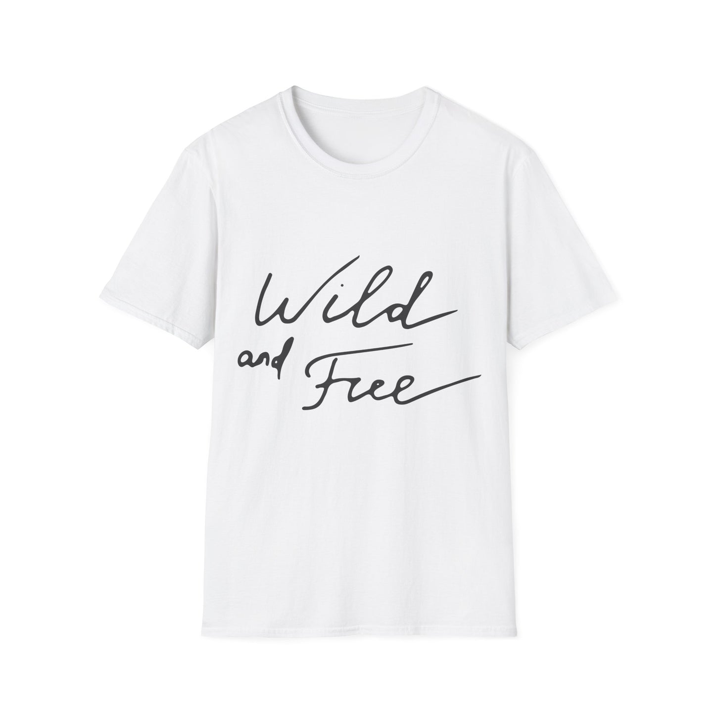 Wild and Free T-Shirt — Casual Script Tee for Adventurous Spirits