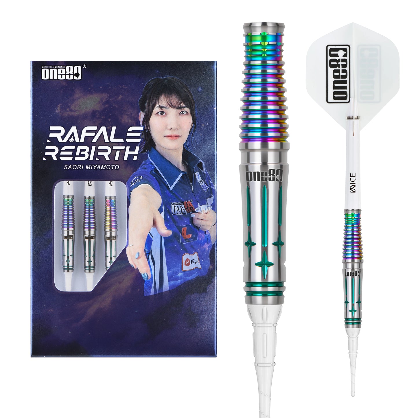 One80 Saori V3 Signature Dart Softtip 21g,Black Emerald
