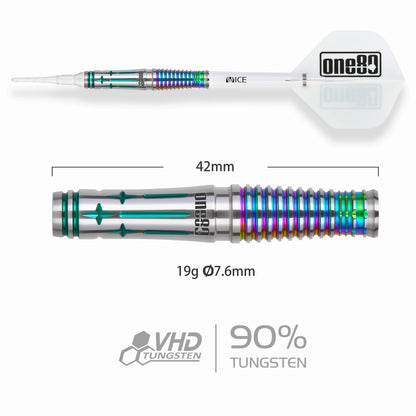 One80 Saori V3 Signature Dart Softtip 21g,Black Emerald