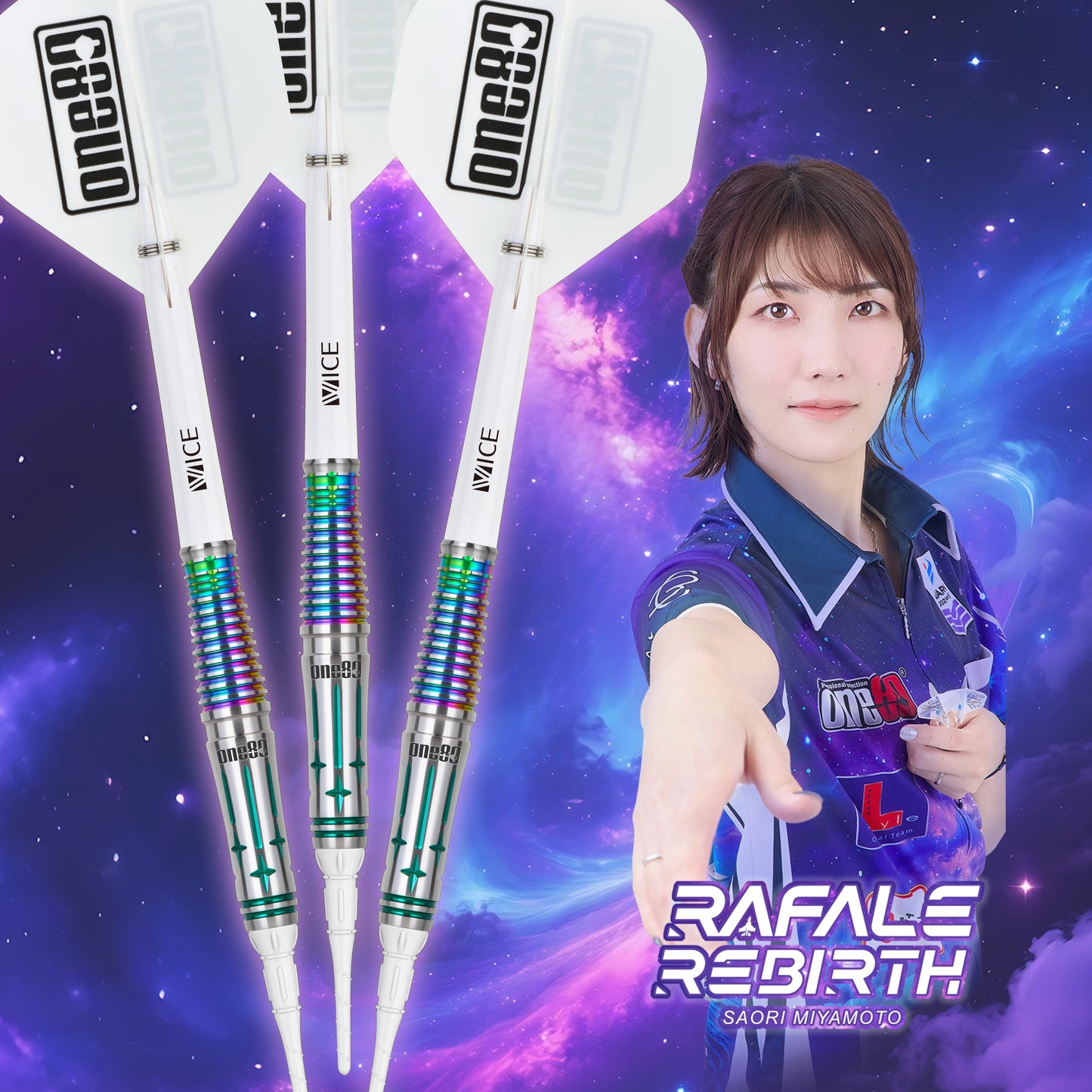 One80 Saori V3 Signature Dart Softtip 21g,Black Emerald
