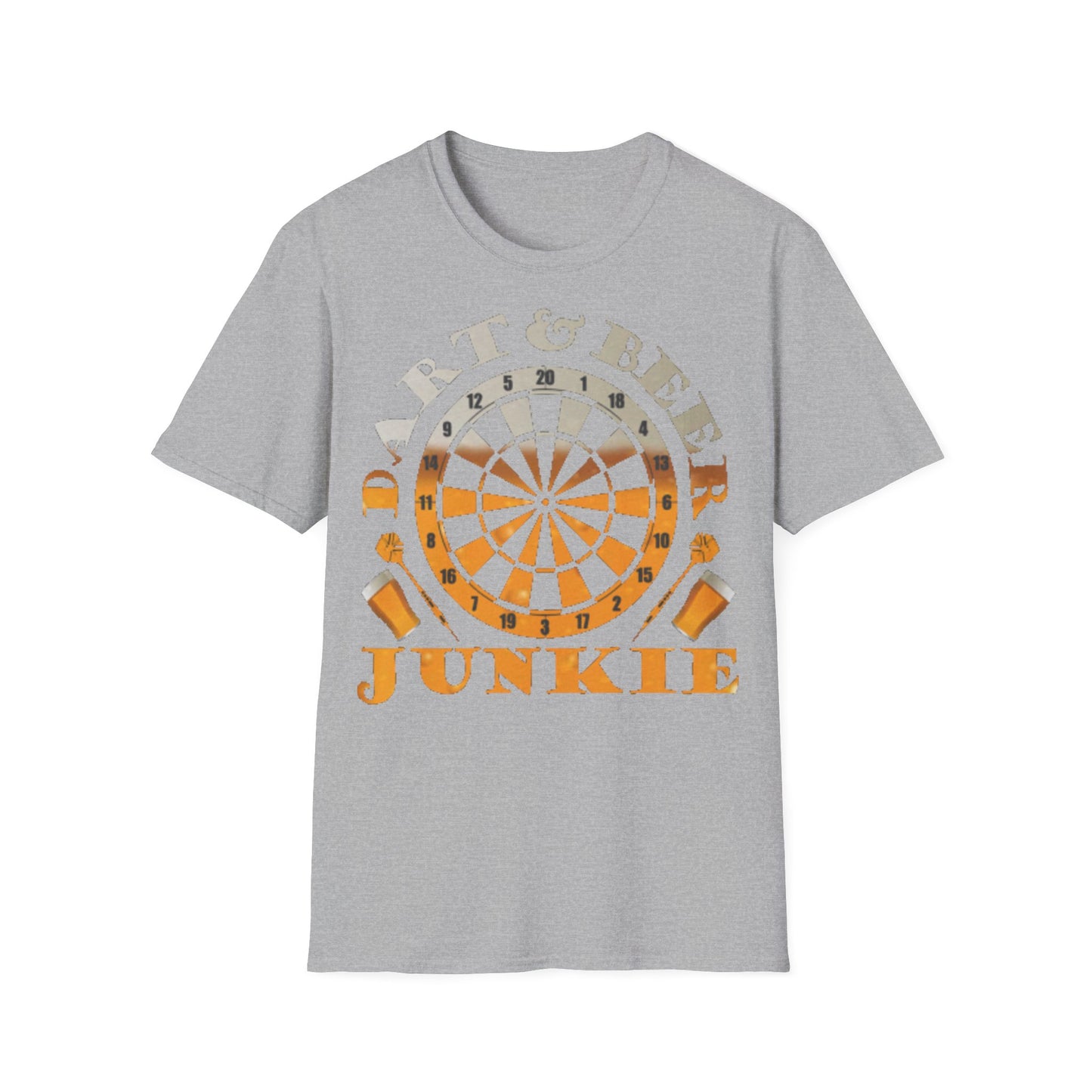 Dart & Beer Junkie T-Shirt — Retro Dartboard Pub Game Tee