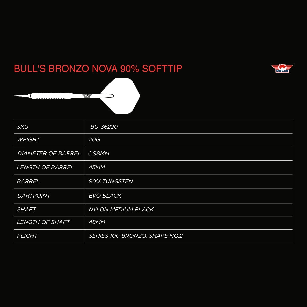 Bull's Softtip Bronzo Nova Softdarts