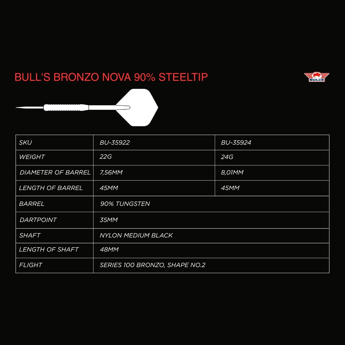 Bull's Bronzo Nova Steeldarts