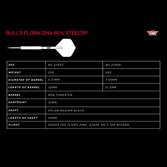 Bull´s Flora Zina 80% Steeldarts