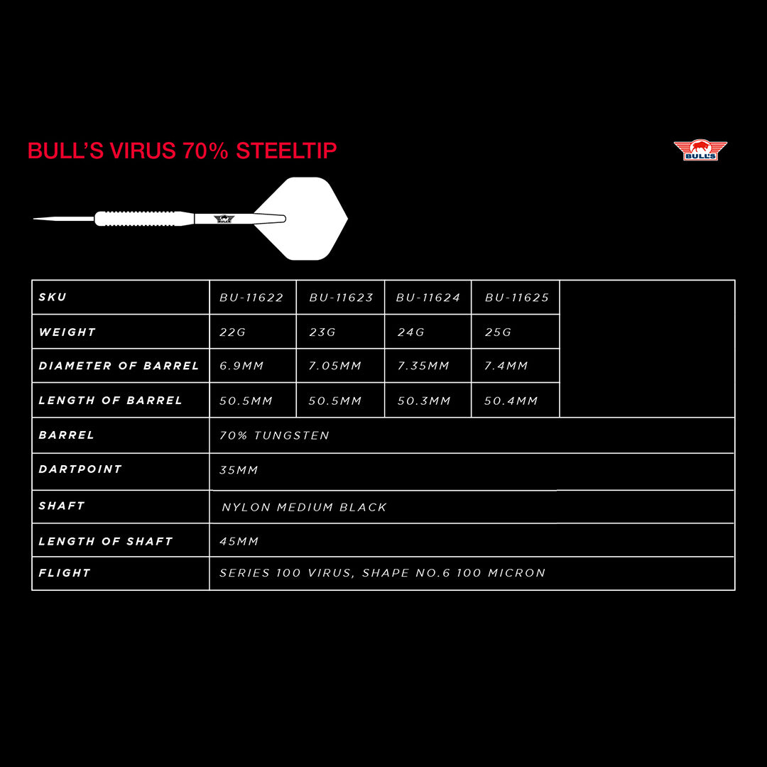 Bull's Virus 70% Steeldarts