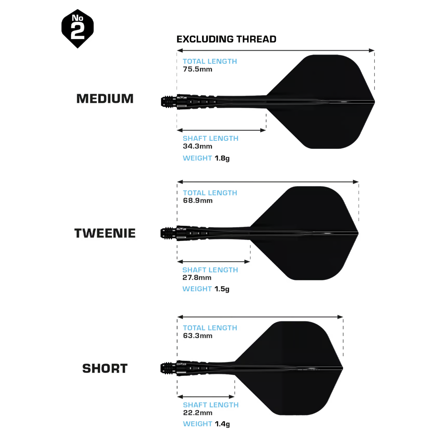Mission Force 90 Vortex No2 Flight-Shaft-System - Solid Black